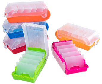 Betzold index card boxes, without cards, set of 6