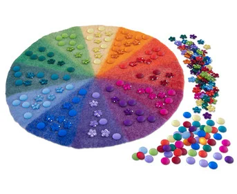 Betzold Rainbow Felt Mat with Sparkling Stones, 241-piece set
