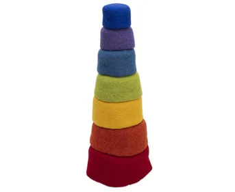 Betzold Rainbow Felt Bowls, Stackable, 7-Piece Set