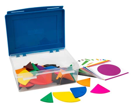 Betzold set with fraction cards and manipulatives
