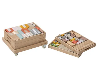 Betzold Play World Building Block Trolley with 5 compartments