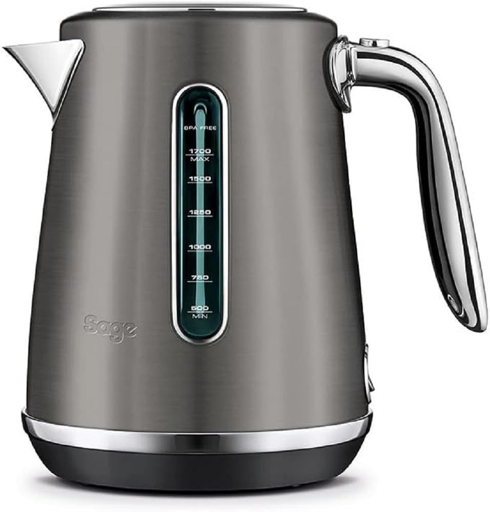 Sage - The Soft Top Luxe - Electric kettle with control indicator - 1.7 L capacity, Fast boiling, 2400 W, 360° base - Soft-open lid, Wireless, BPA free - Black stainless steel