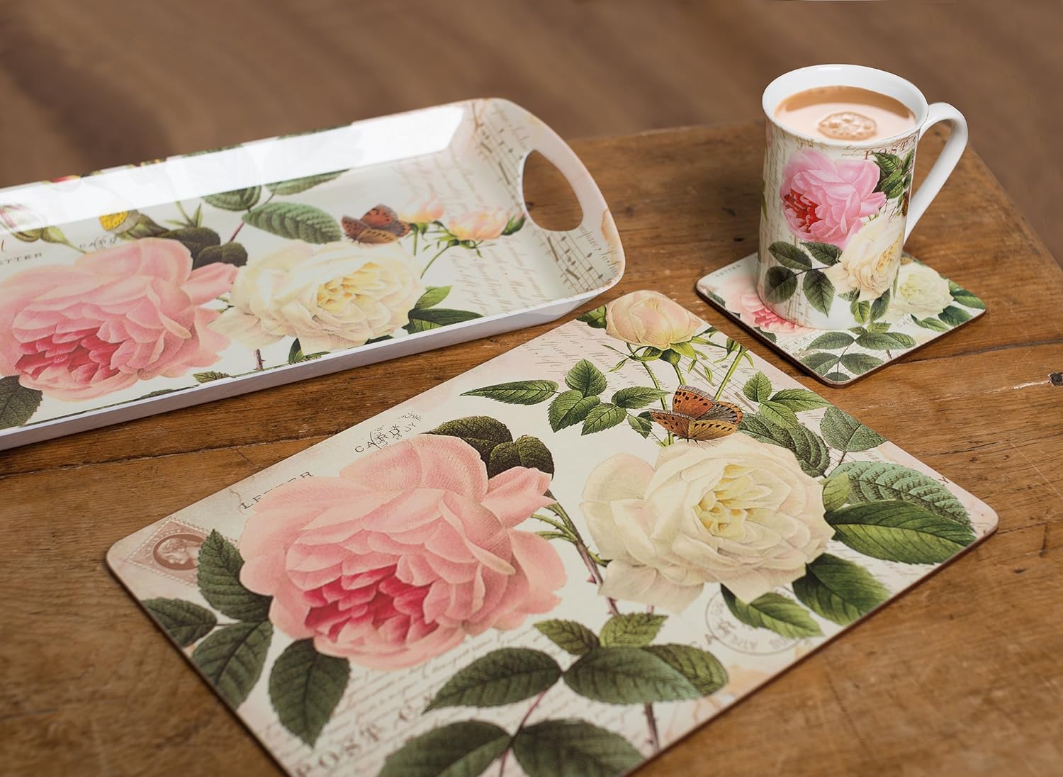 Creative Tops Vintage Wine Melamine Tray with Decorative Print, 21 x 14 cm (8.25\" x 5.5\") - Multi-Colour