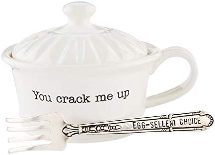 Mud Pie 42600661 Microwave Egg Cooker Circa Microwave Egg Boiler Dolomite White