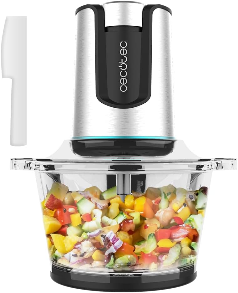 Cecotec Electric Food Chopper ChopBeat 2000 Delhi Glass. 500 W, Chops, slices, and minces meat, vegetables, and ice, 4-blade stainless steel knife, 2 speeds, 500 g bowl