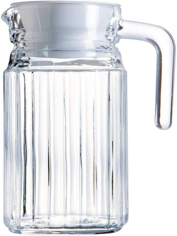 Arcoroc BHL Luminarc Glass Quadro Fridge Jug 0.5 Litre, White Lid