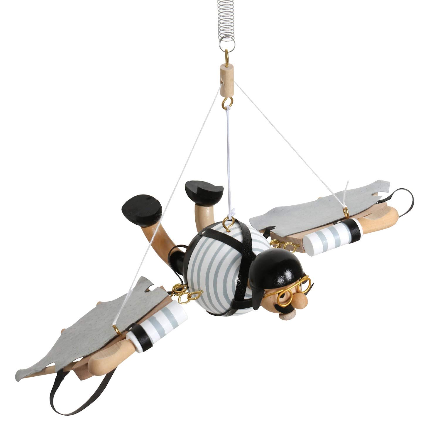 Wupper Airlines Flying Man Hanglider Wooden Hanging Mobile