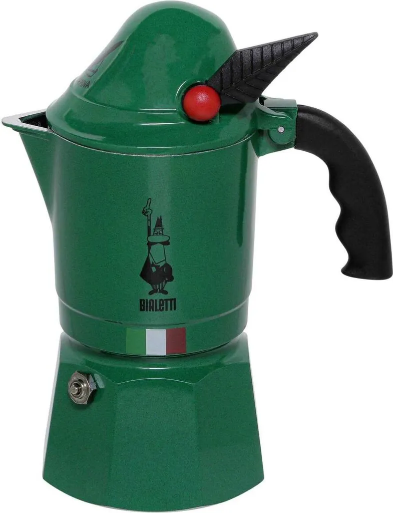 Bialetti Moka Break Alpina, Freestanding, Green, Hob, Ground Coffee, Coffee, Manual
