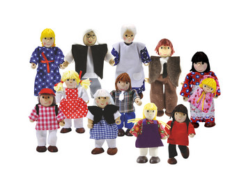 Bendable dolls “Large Family”, 12-piece set