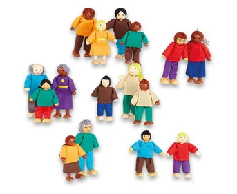 Bendable doll set, intercultural, 16 pieces