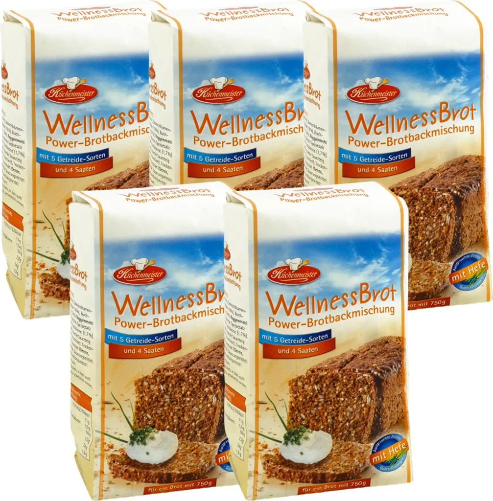 BIELMEIER Bread Mix Wellness Bread Power 5 pieces of 500 g Küchenmeister
