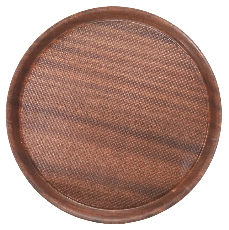 Beer glass carrier, non-slip, mahogany, pressed wood, D: 33 cm, H: 3.5 cm