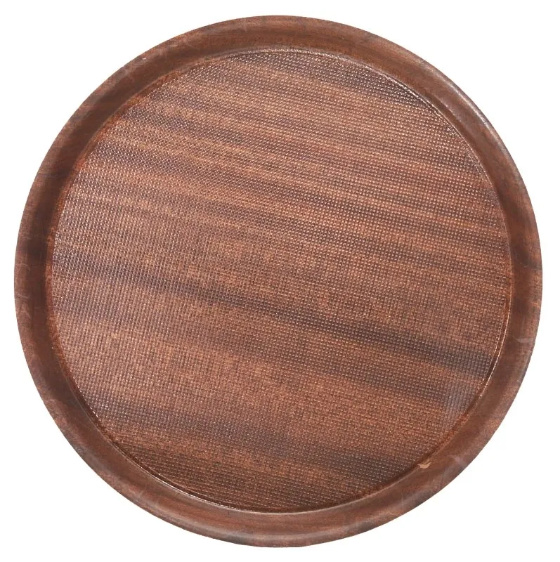 Beer glass carrier, non-slip, mahogany, pressed wood, D: 36 cm, H: 3.5 cm