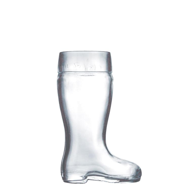 Stalzle Beer boots pressed glass 62.8 cl with filling line 0.50 ltr. |-|, contents: 628 ml, H: 196 mm