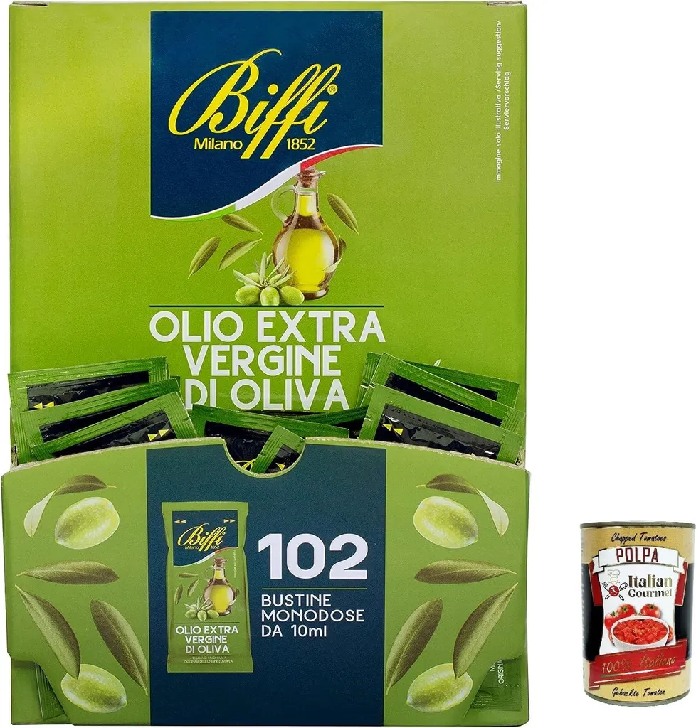 GAIA Biffi Extra Virgin Olive Oil 102 10 ml Single-Potion Sachet + Italian Gourmet Olive Oil 400g 1420 ml