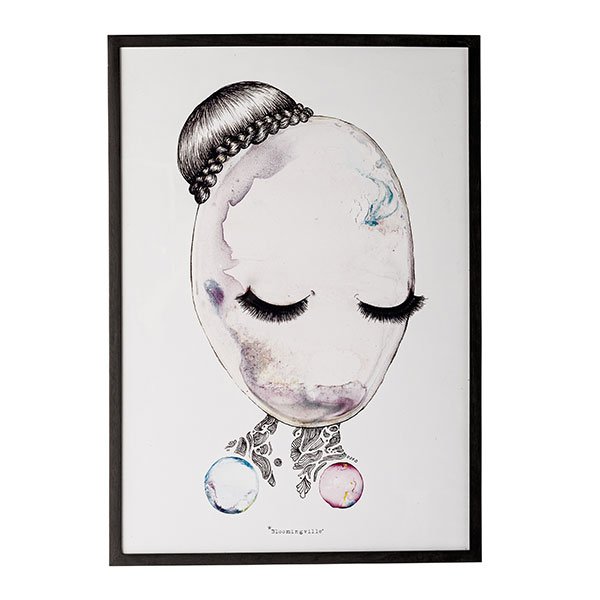 Picture with frame woman's head from Bloomingville