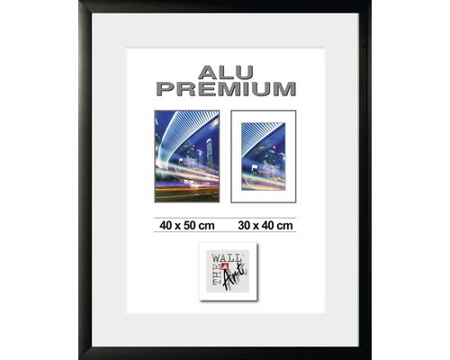 Aluminum Quattro picture frame, black, 40x50 cm