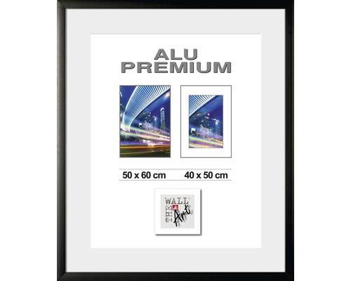 Aluminum Quattro picture frame, black, 50x60 cm