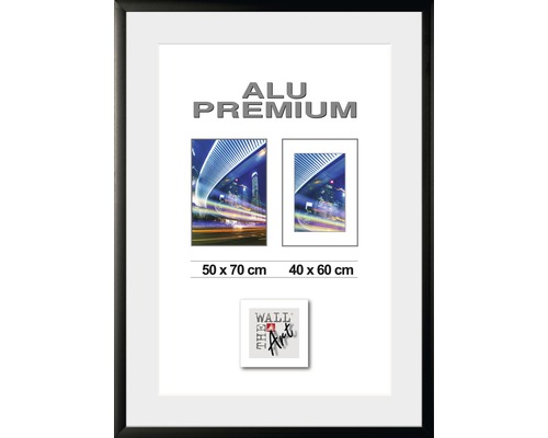 Aluminum Quattro picture frame, black, 50x70 cm