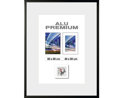 Aluminum Quattro picture frame, black, 60x80 cm
