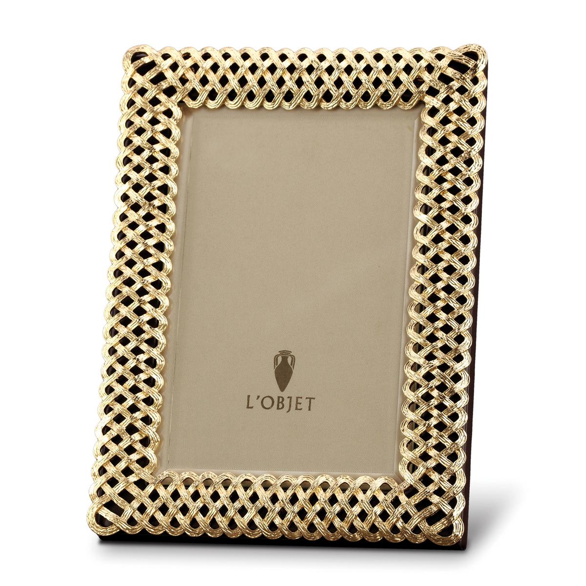 Braid picture frame, gold, photo size 13 x 18 cm by LObjet