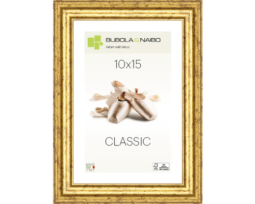 Bubola&Naibo Picture frame wood CLASSIC gold 10x15 cm