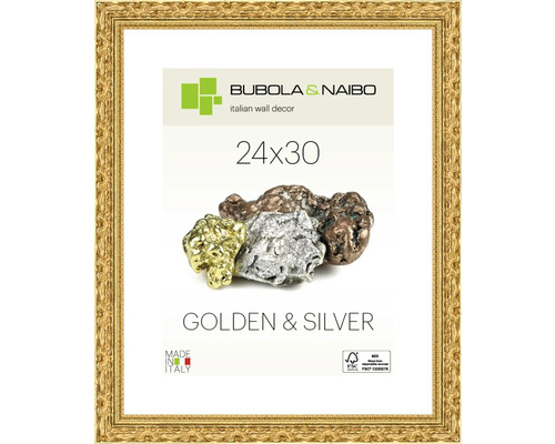 Bubola&Naibo Picture frame wood GOLDEN gold with ornaments 24x30 cm