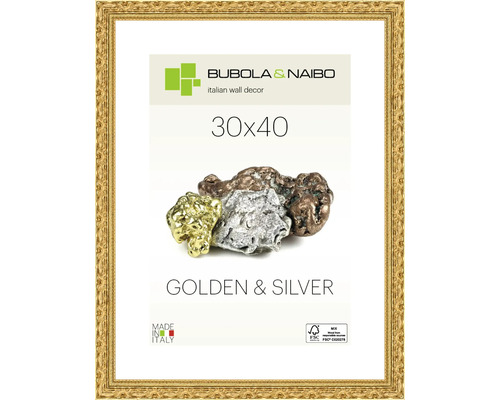 Bubola&Naibo Wooden picture frame GOLDEN gold with ornaments 30x40 cm