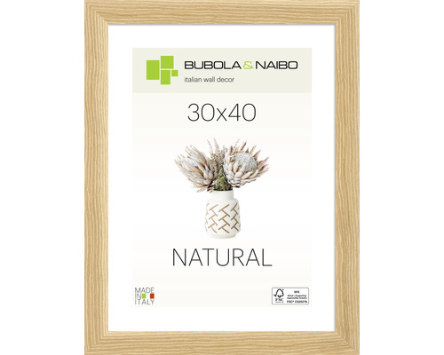 Bubola&Naibo Wooden picture frame, natural oak, wide frame, 30x40 cm