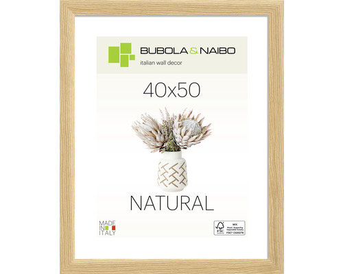Bubola&Naibo Wooden picture frame, natural oak, wide frame, 40x50 cm