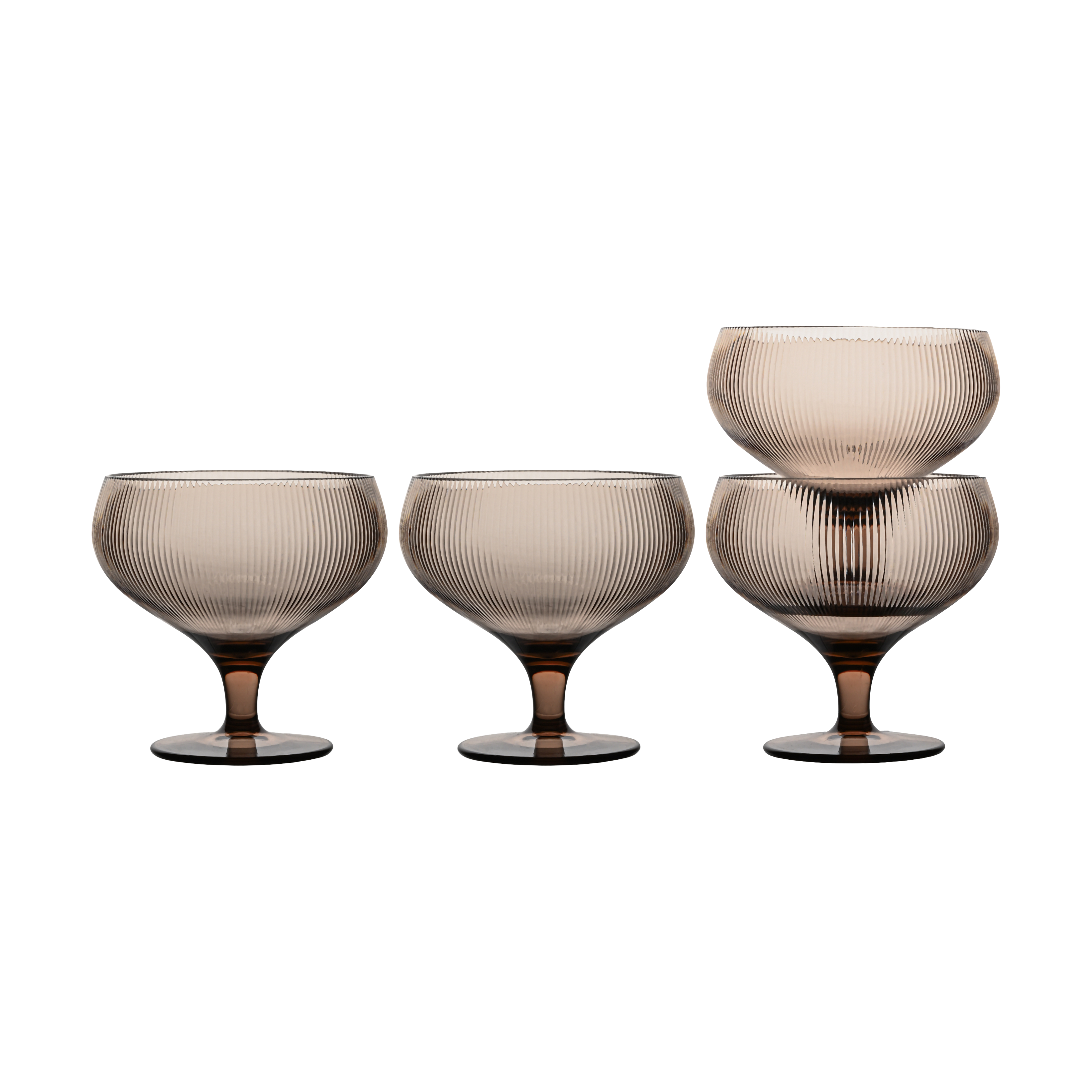 Sagaform Billi champagne bowl 30 cl pack of 4, Brown