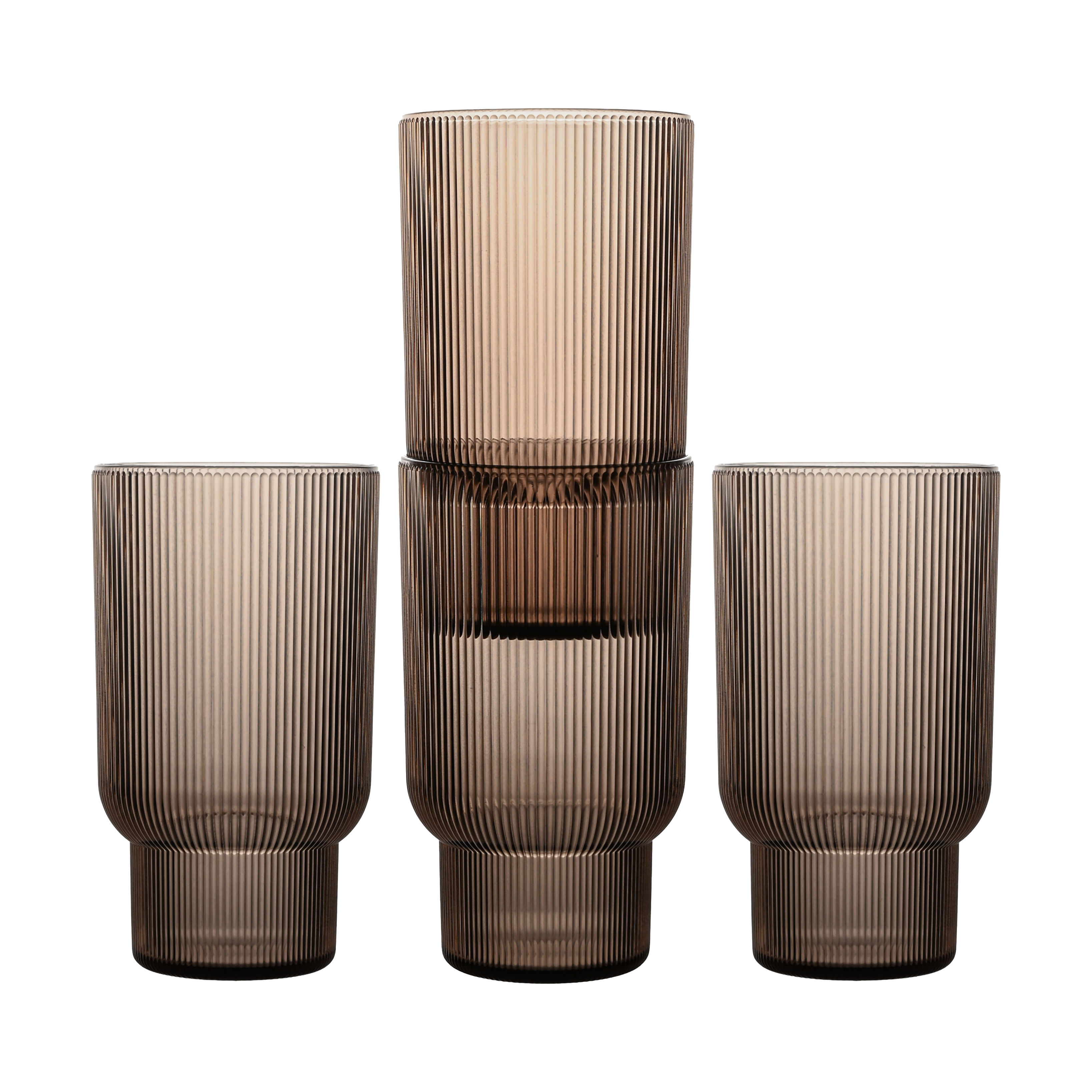Sagaform Billi drinking glass 43 cl 4-pack, Brown