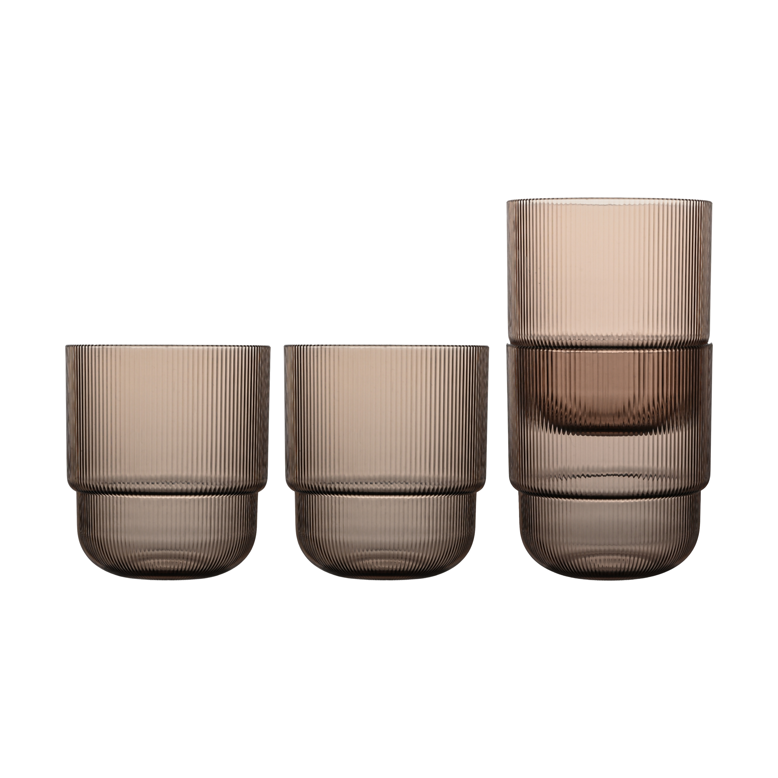 Sagaform Billi Water Glass 40 cl 4-pack, Brown
