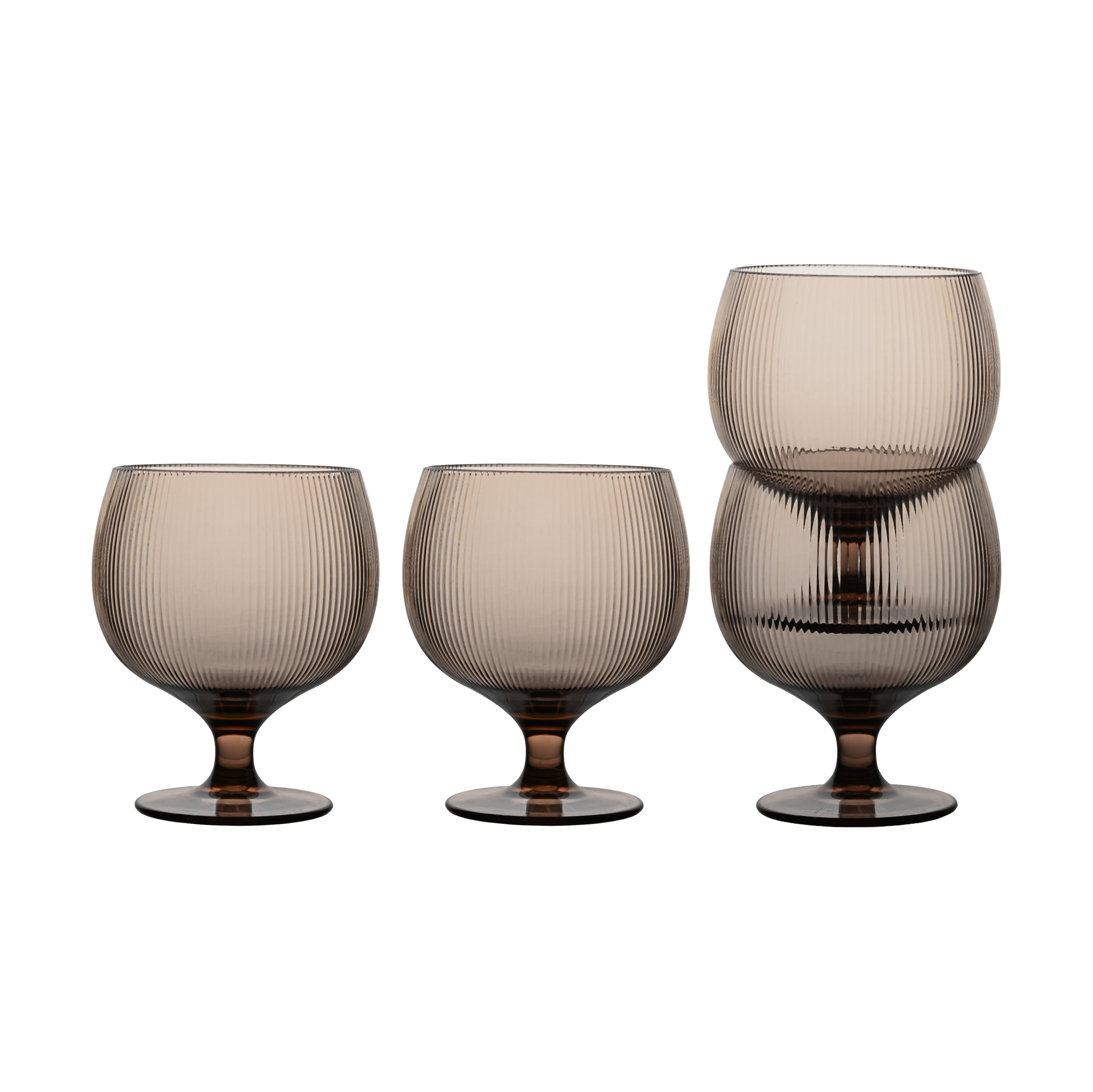 Sagaform Billi wine glass 35 cl 4-pack, Brown