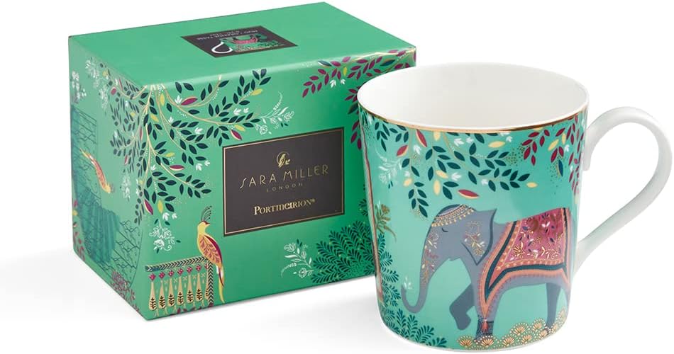 Portmeirion Home & Gifts Sara Miller London SMIJ78914-XG Elephant Oasis Mug Light Jade