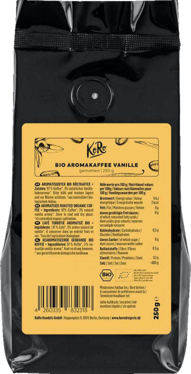 KoRo Organic aromatic coffee ground vanilla