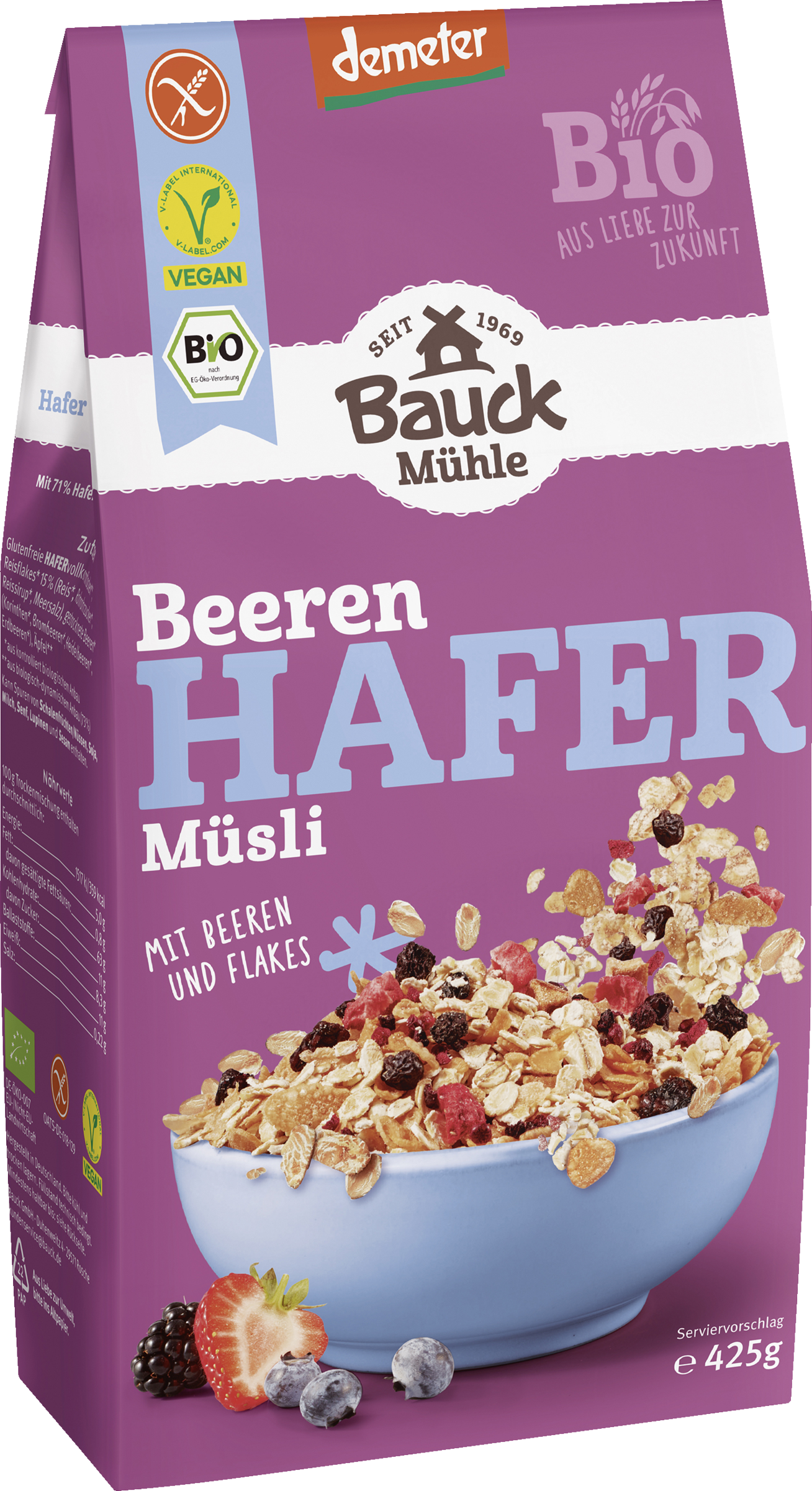 Bauck Mühle Organic berry oat muesli