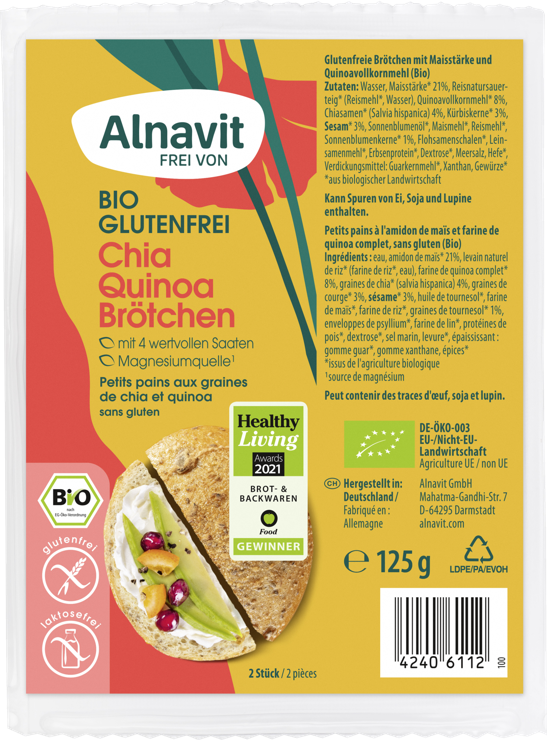 Alnavit Bio Chia-Quinoa Brötchen