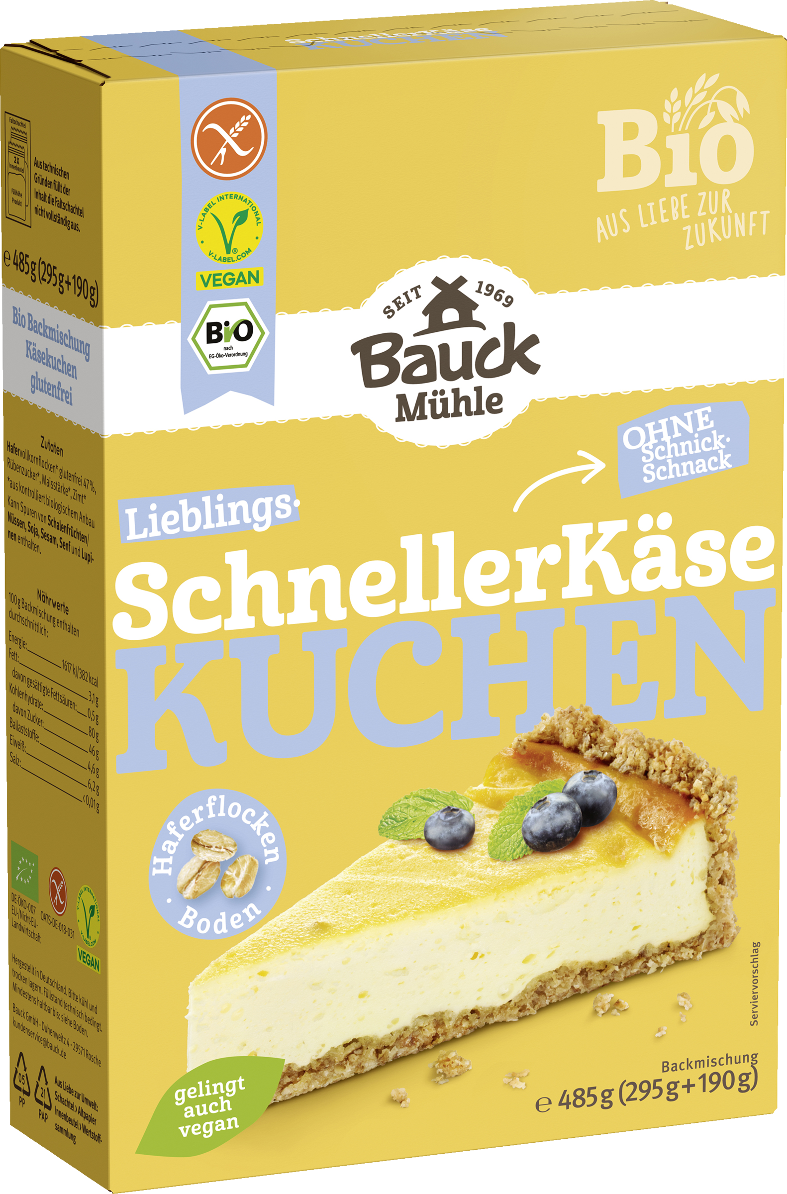 Bauck Mühle Organic The quick cheesecake baking mix