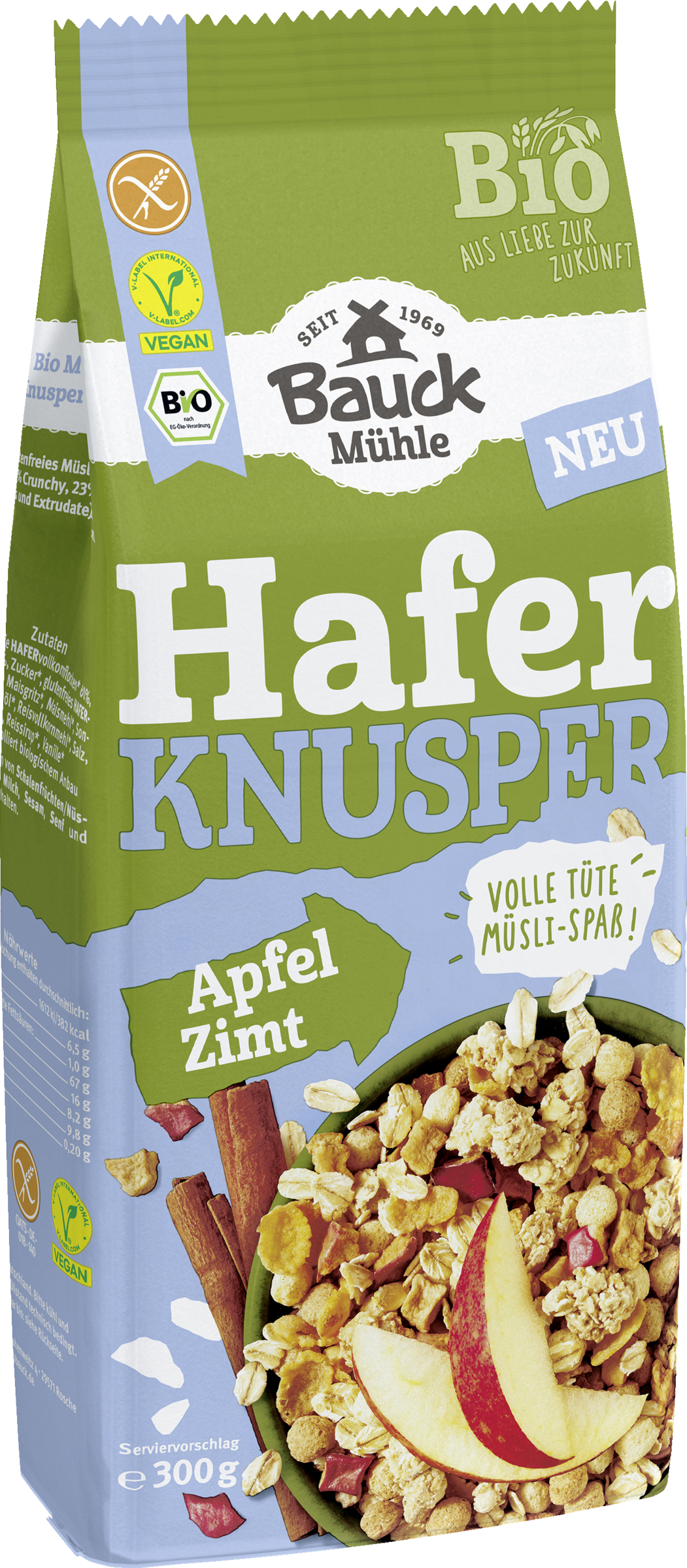Bauck Mühle Organic Oat Crunchy Muesli Apple Cinnamon