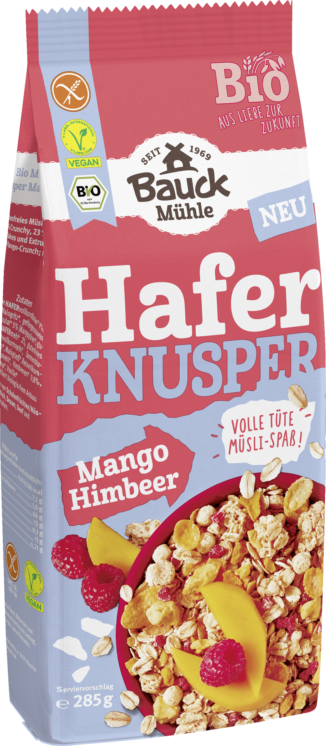 Bauck Mühle Organic Oat Crunchy Muesli Mango & Raspberry