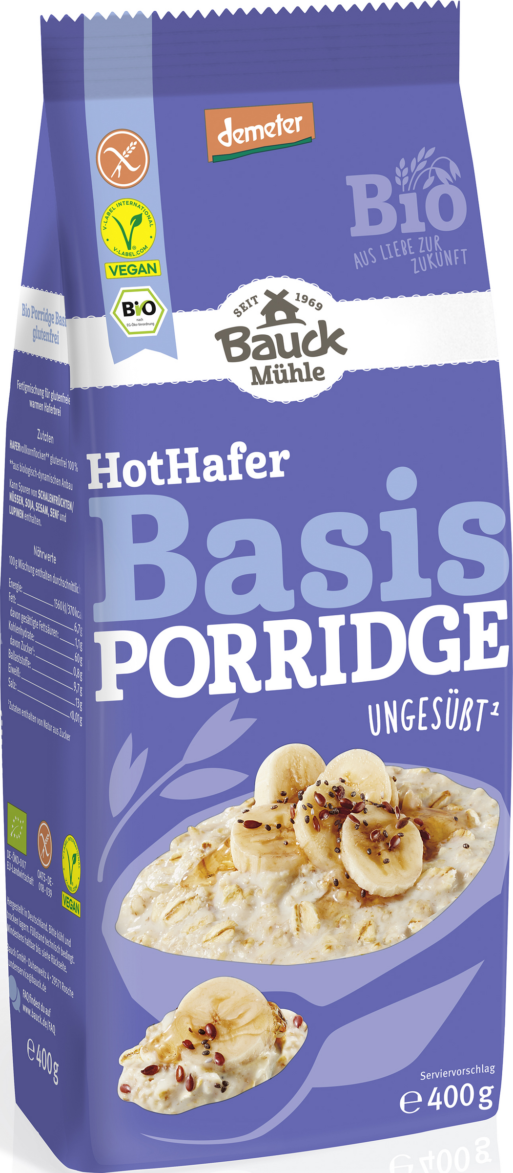 Bauck Mühle Organic hot oat base