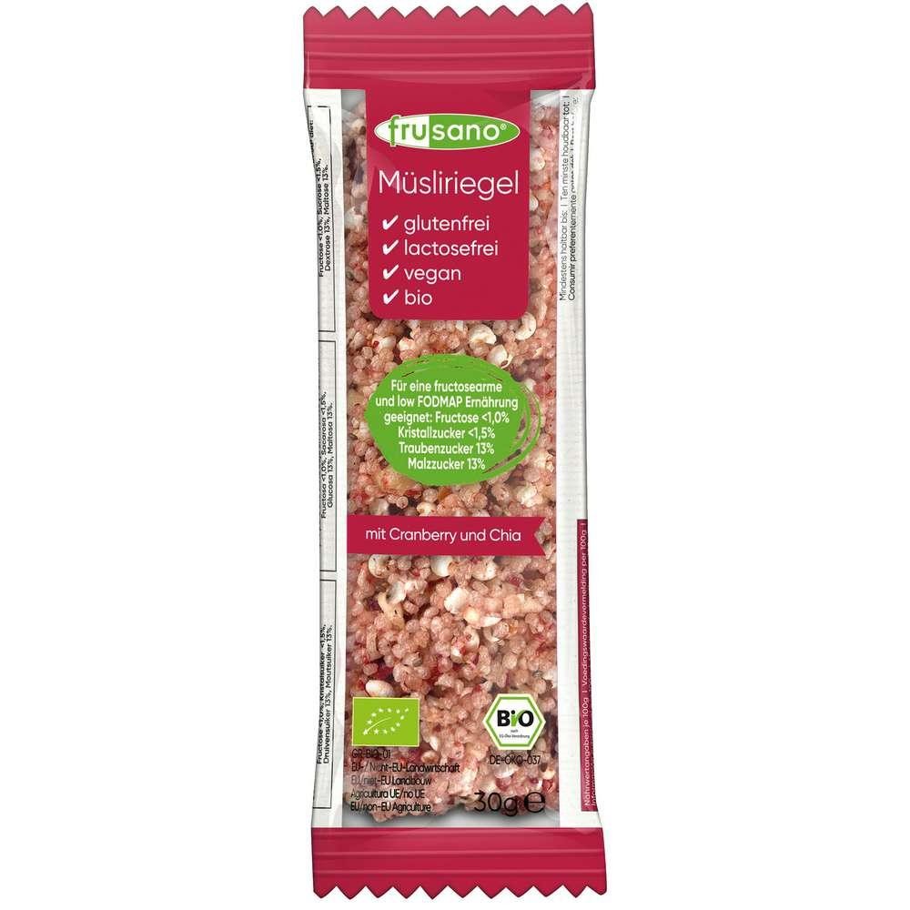 Frusano Organic muesli bar, cranberry/chia