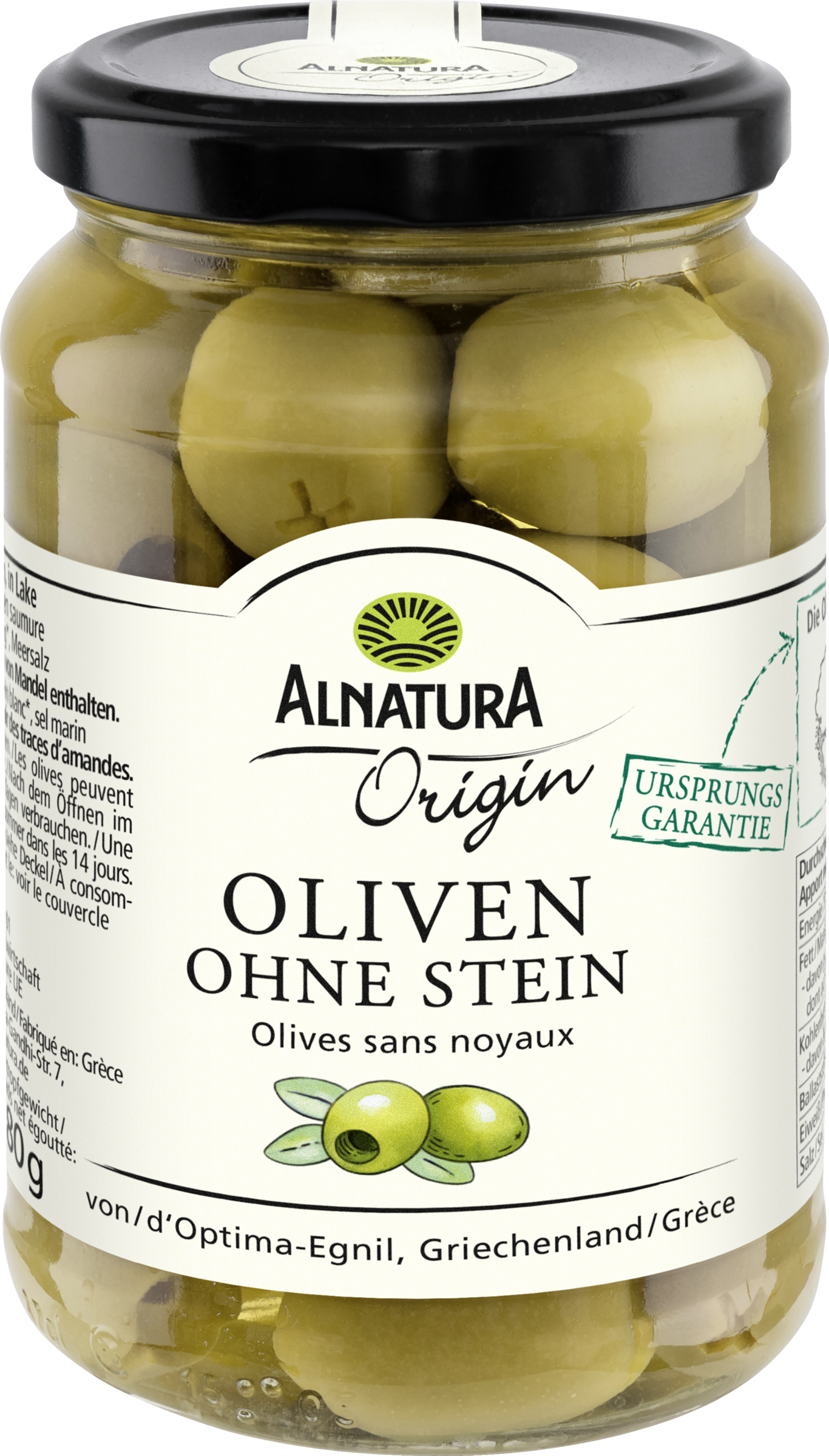 Alnatura Bio Origin Green olives without stone