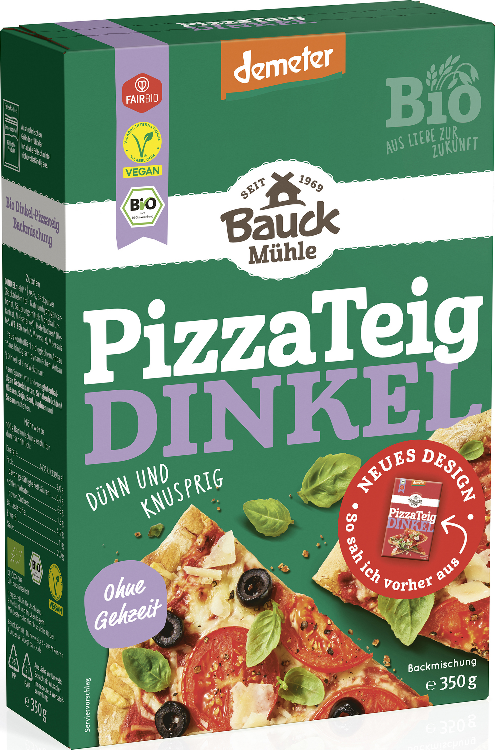 Bauck Mühle Organic spelled pizza dough