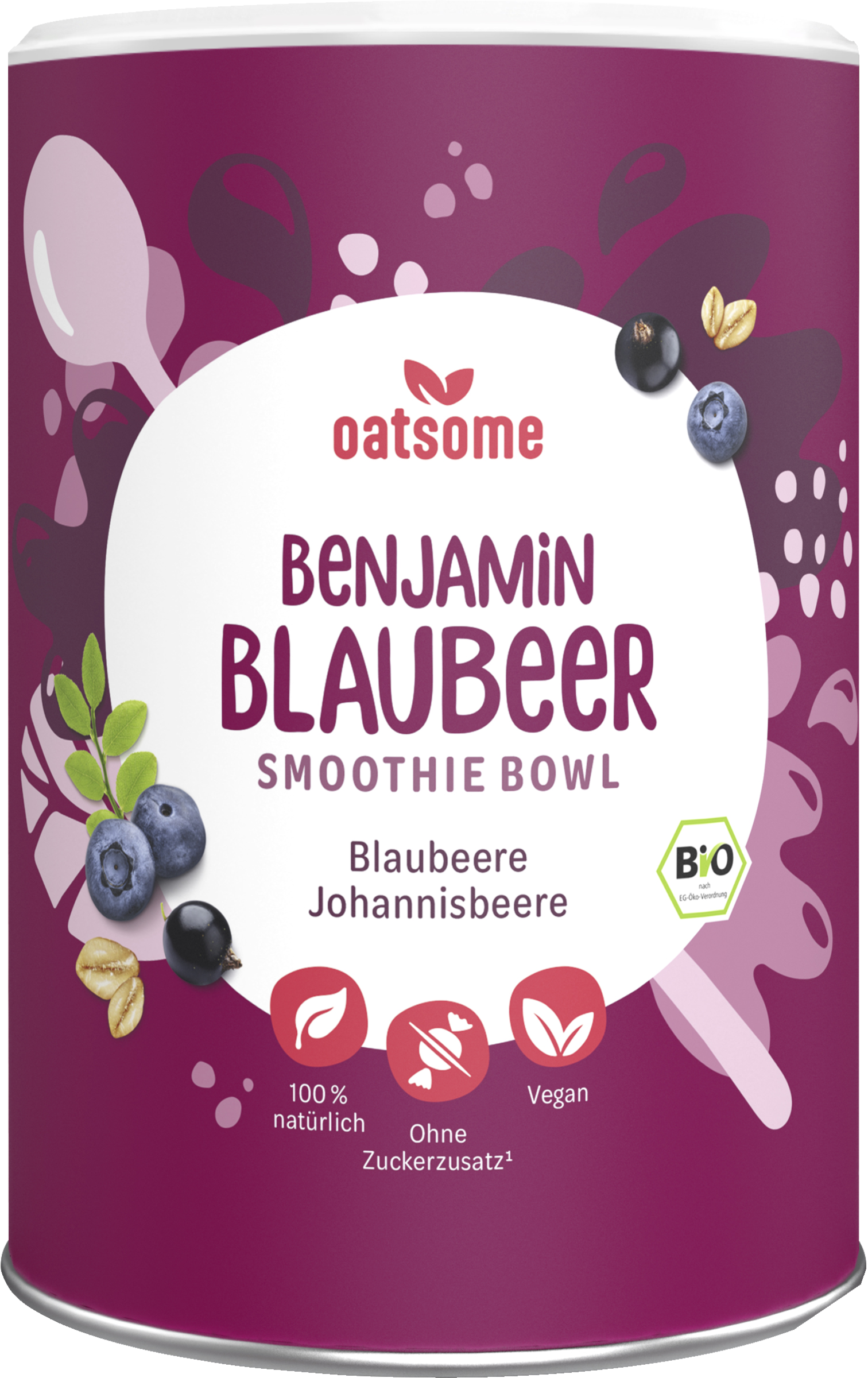 Oatsome Organic Smoothie Bowl Benjamin Blueberry