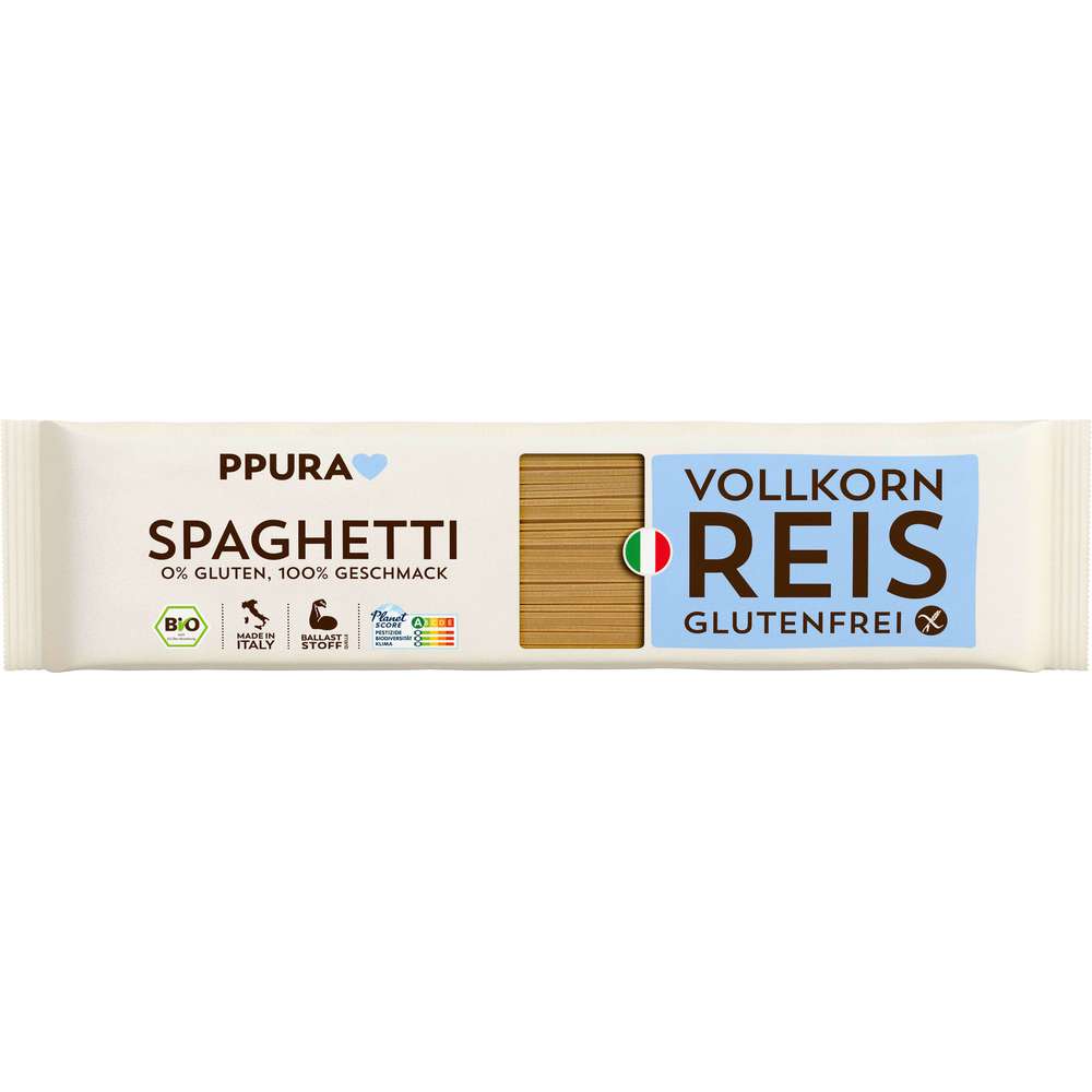 PPURA Organic spaghetti made from wholegrain rice, gluten-free