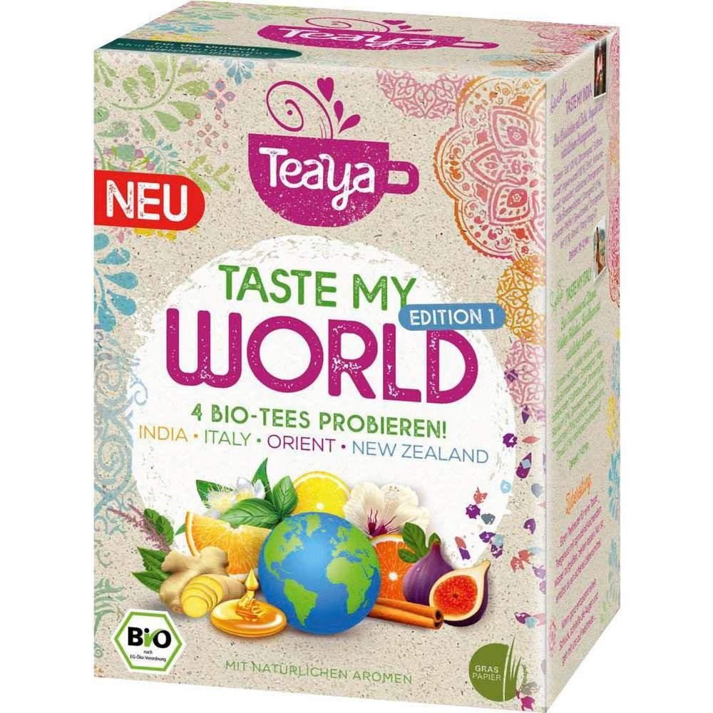 Teaya Organic Teas Taste my World, India, Italy, Orient, New Zealand