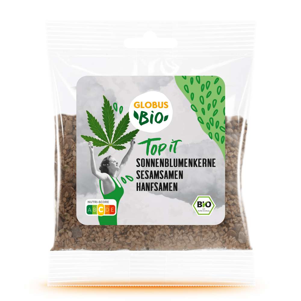 GLOBUS Bio Bio Top it Sonnenblumenkerne-Sesamsamen-Hanfsamen