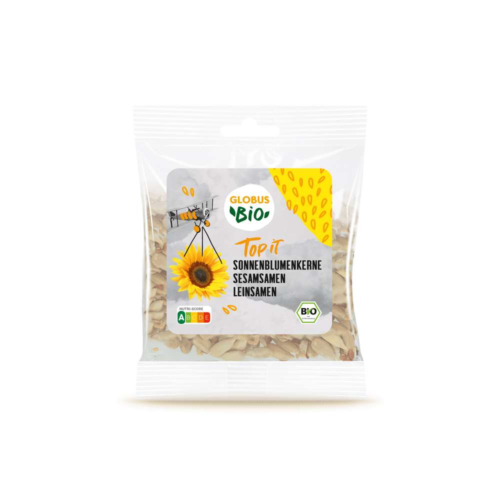 GLOBUS Bio Bio Top it Sonnenblumenkerne-Sesamsamen-Leinsamen